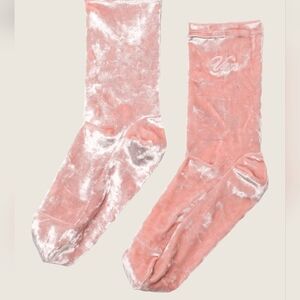 New VANS OFF THE WALL Blush Pink Velvet Crew Socks 6.5-10